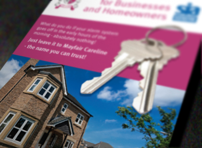 Promotional lealets - Keyholding - Mayfair Careline.
