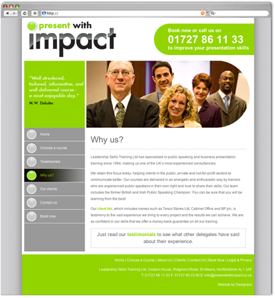 Present with Impact website