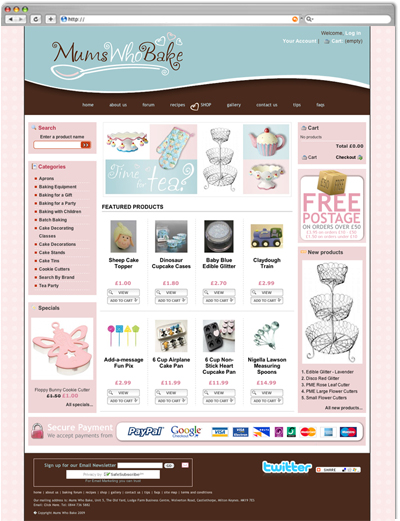 Mums Who Bake website