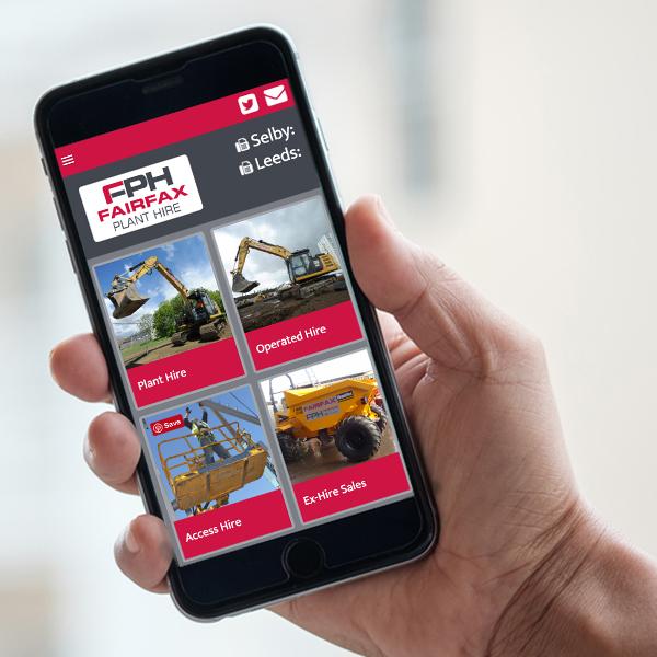 Fairfax plant hire website design on iphone