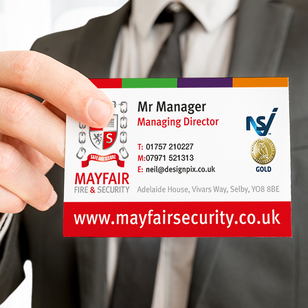 business card printer for mayfair security selby